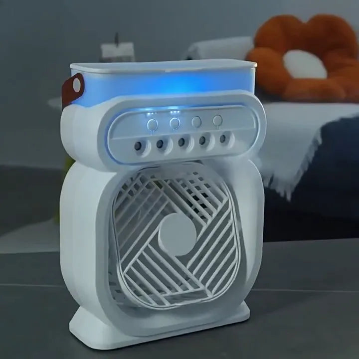 Mini cooling fan - Cooling fan - Plastic table fan - ac fan - Air conditional fan -Mini fan - Mini cooler -Humidifier fan - Air cooler fan with night light - Humidifier fan – Table fan - ice fan