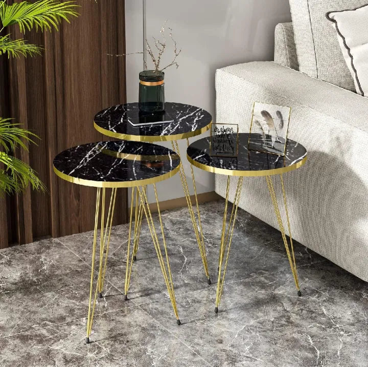 1 Pcs / 2 Pc / Set of 3 Round Coffee table/Side table/ Table for Home/Living room/office /Table by Alhafiz walls/ For...