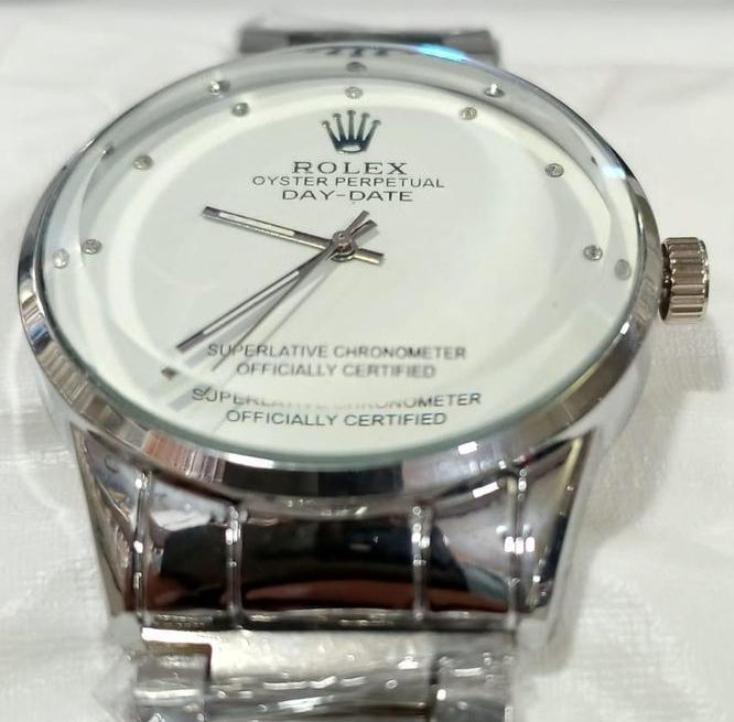 Rolex Men’s Stainless Steel Formal Watch – Premium Quartz Wristwatch for Men | Elegant Luxury Design (With Random Box)