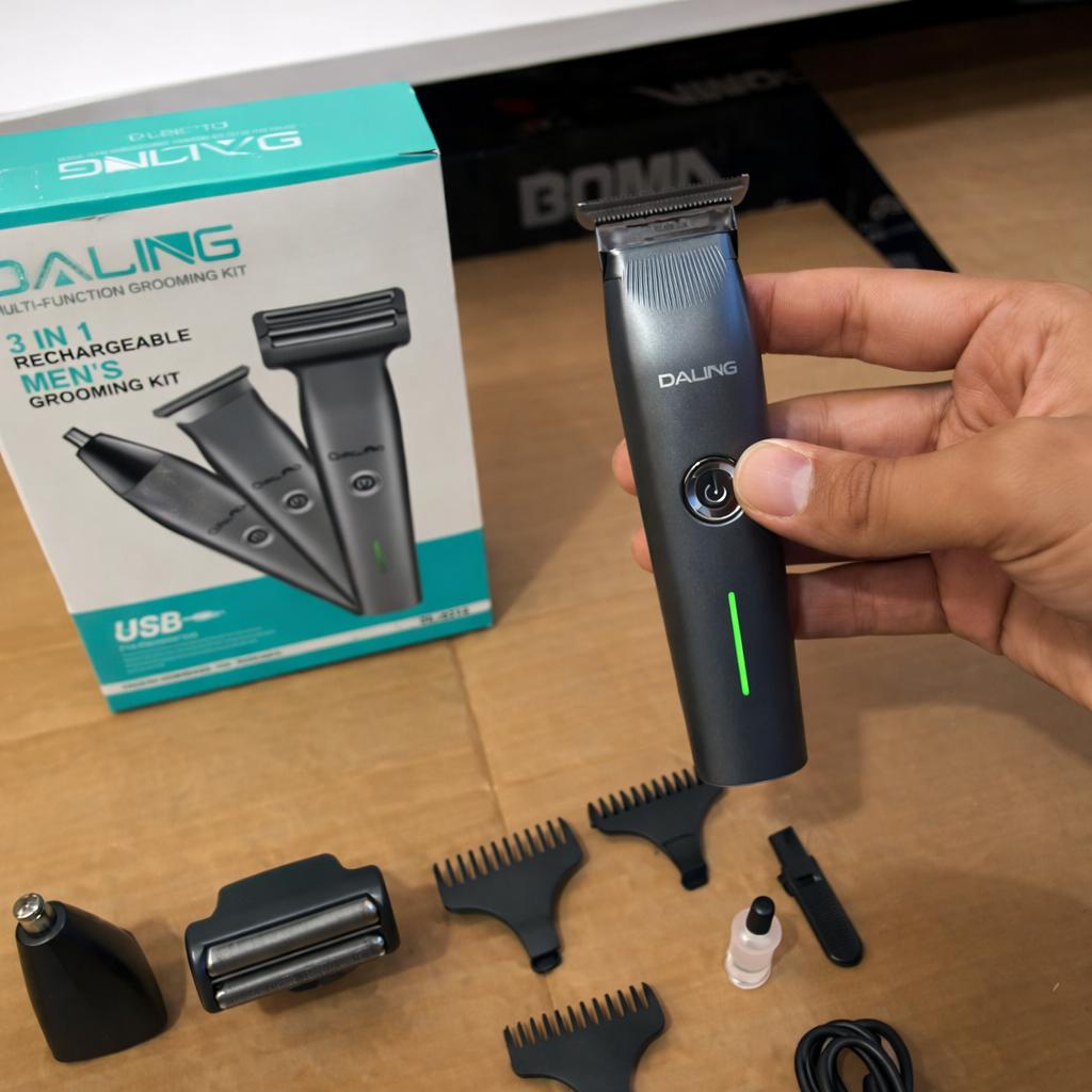Daling DL-9218 3 In 1 Rechargeable Hair Trimmer, Shaver, Nose Trimmer For Men. Hair Removal machine for men 2 Reviews