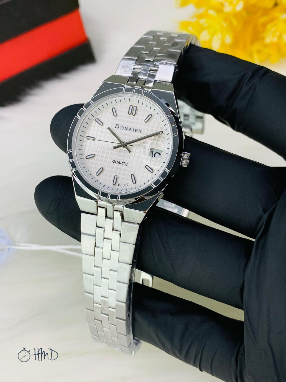 * BONAIER ORIGINAL WATCH  * CHINA ASSEMBLED  * WATER PROOF   * STAINLESS STEEL CHAIN  * BUTTERFLY STEEL LOCK  * ATTRACTIVE LOOK  * DIFFERENT COLOURS AVAILABLE   WITH BOX