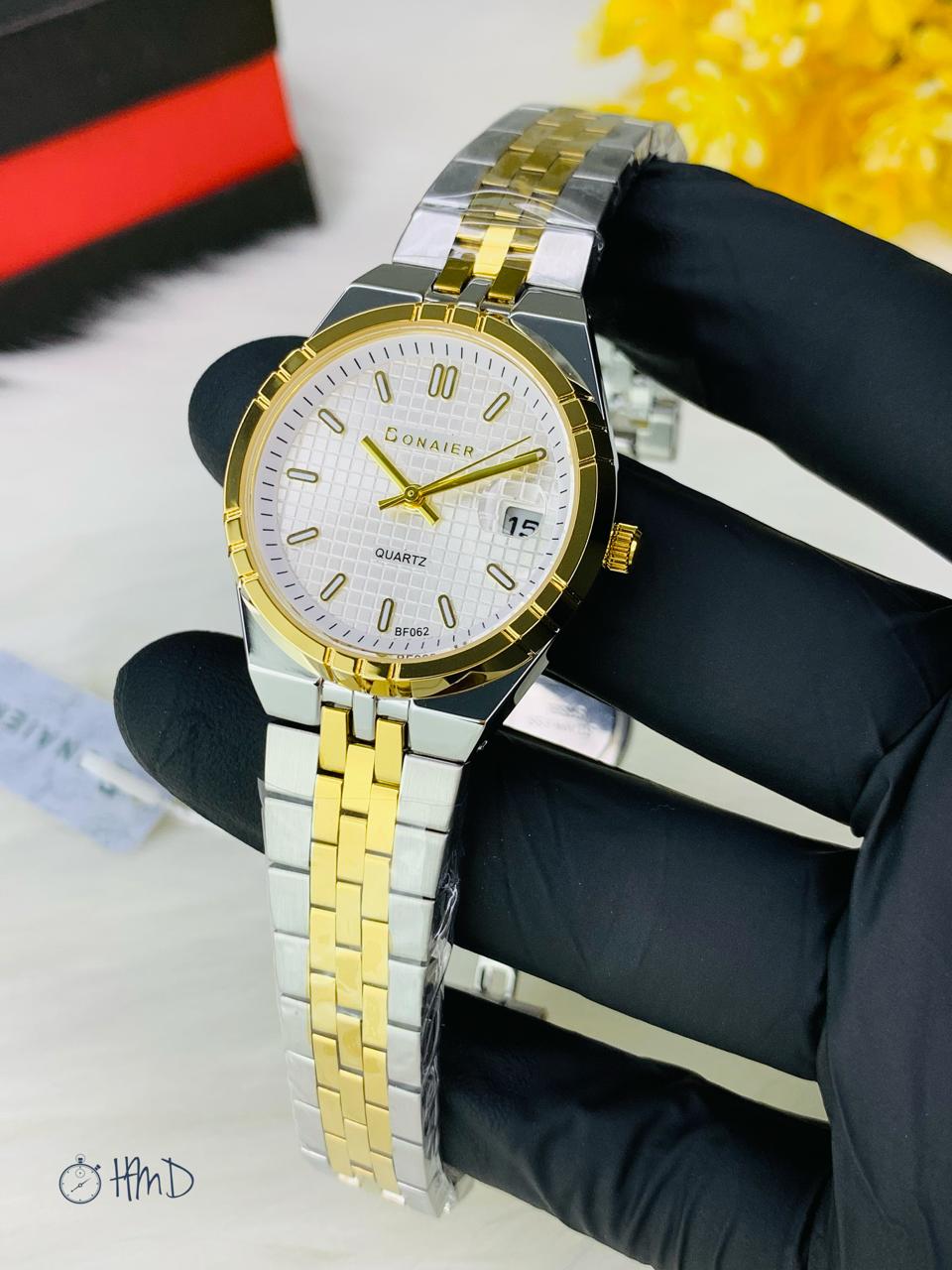 * BONAIER ORIGINAL WATCH  * CHINA ASSEMBLED  * WATER PROOF   * STAINLESS STEEL CHAIN  * BUTTERFLY STEEL LOCK  * ATTRACTIVE LOOK  * DIFFERENT COLOURS AVAILABLE   WITH BOX