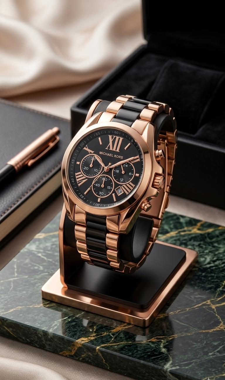 * MICHAEL KORS (MK)  * CHRONOGRAPH WORKING  * DATE WORKING  * THREE ELEGANT COLOURS  * NAME BACK COVER  * NAME LOCK  * GOOD QUALITY CHAIN   LIMMETED STOCK