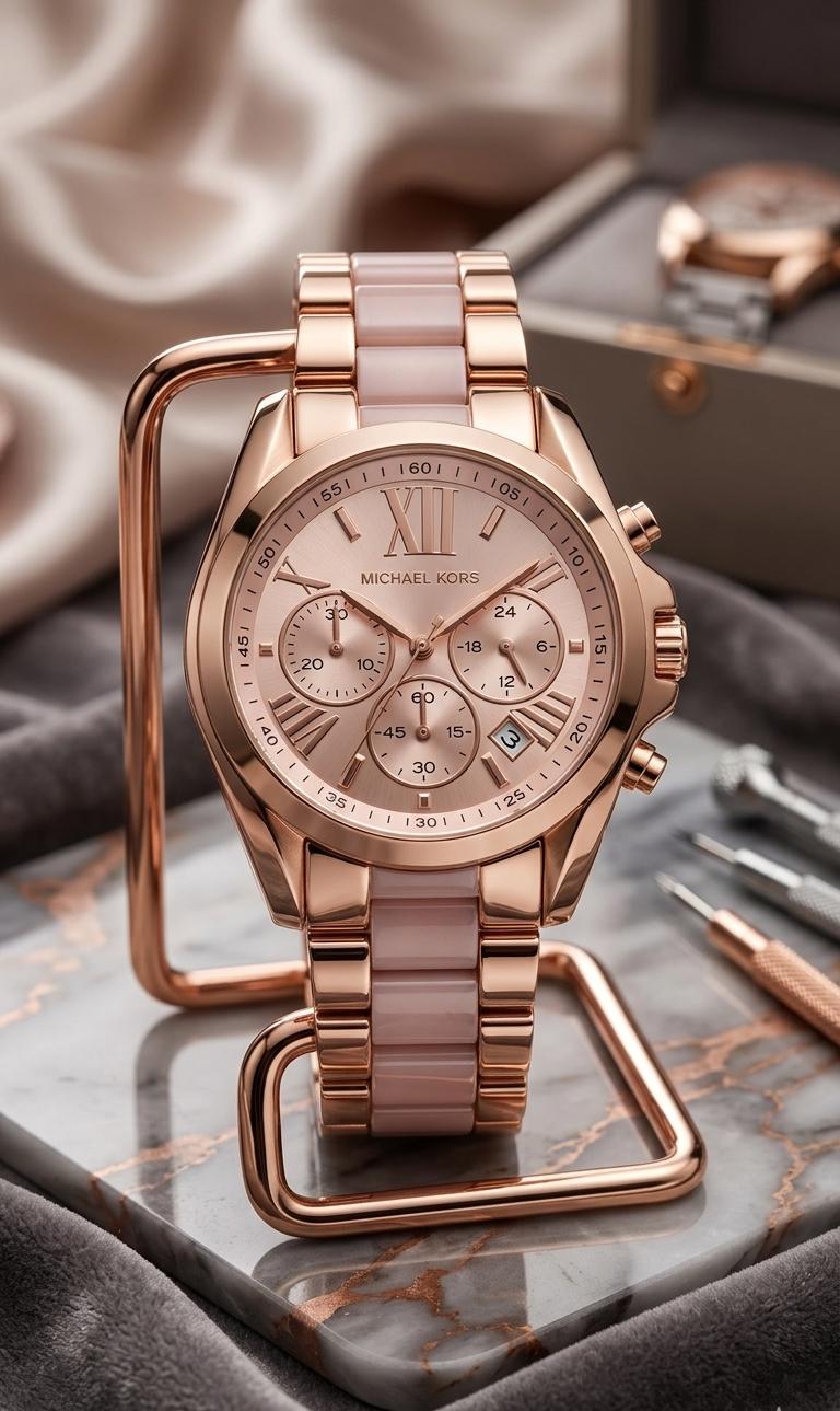 * MICHAEL KORS (MK)  * CHRONOGRAPH WORKING  * DATE WORKING  * THREE ELEGANT COLOURS  * NAME BACK COVER  * NAME LOCK  * GOOD QUALITY CHAIN   LIMMETED STOCK