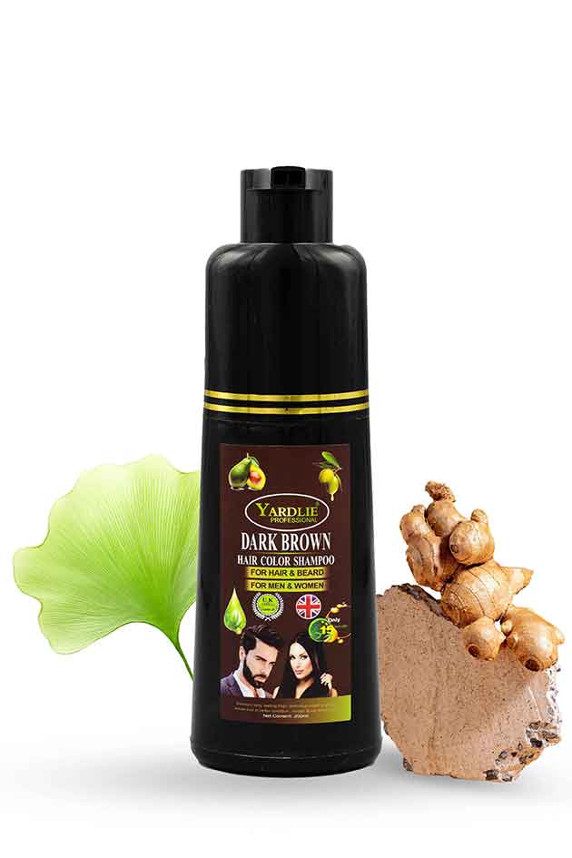 Yarlie hair shampoo UK Based dark brown & natural black