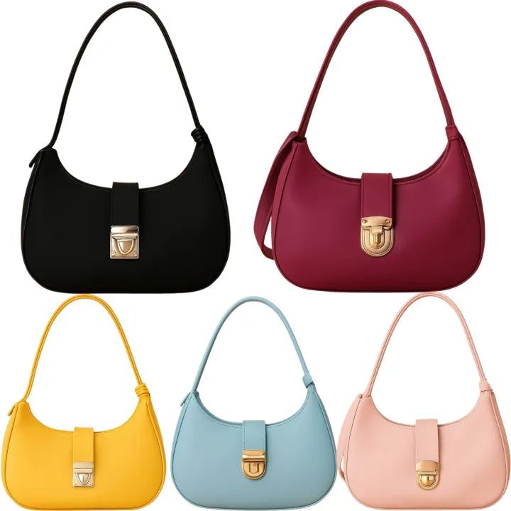 Blue Leather Shoulder Bag for Women