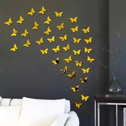CustomiPack of 30 Wooden Butterflies | 3D Butterfly Wooden Wall Decoration Items for Home, Bedrooms Inspire Kids and Look Decentzed your name Pen and Box ( best gift to send your teacher,father, mother,sister, brother)