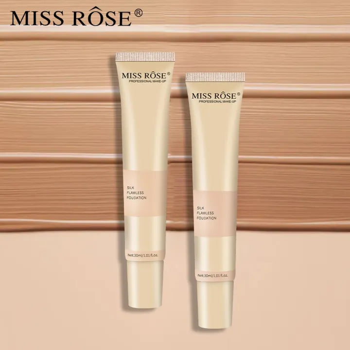 Miss Rose Silk Flawless Foundation 30ml Perfecting Full Coverage Long Lasting for All Skin Types