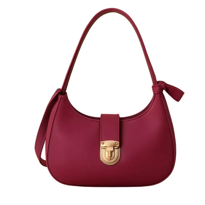 Blue Leather Shoulder Bag for Women