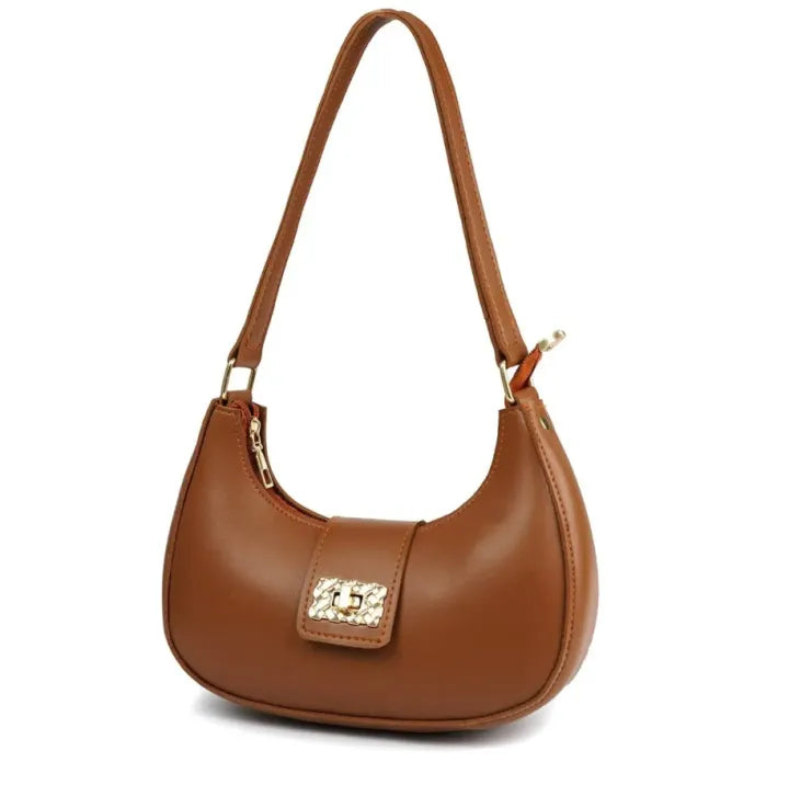 Blue Leather Shoulder Bag for Women