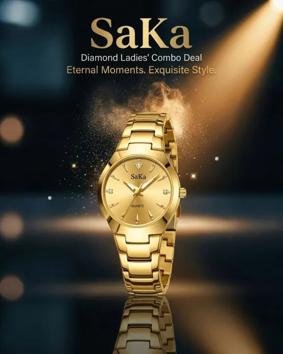 Luxurious Ladies Golden Fashion Watch – 100% Imported Quality Classical Collection Wristwatch for Girls