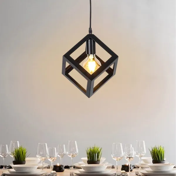 Triangle / Square Cube Shaped Hanging Light , Ceiling Light , Ceiling Lamp, Pendant Lamp, Pendant Light For Home, Office, TV Lounge, Bed Room, Led Light, Led Bulb, Filament Bulb (BULB NOT INCLUDED)