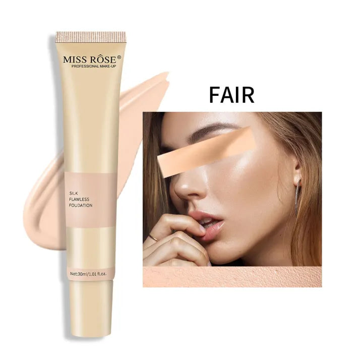 Miss Rose Silk Flawless Foundation 30ml Perfecting Full Coverage Long Lasting for All Skin Types