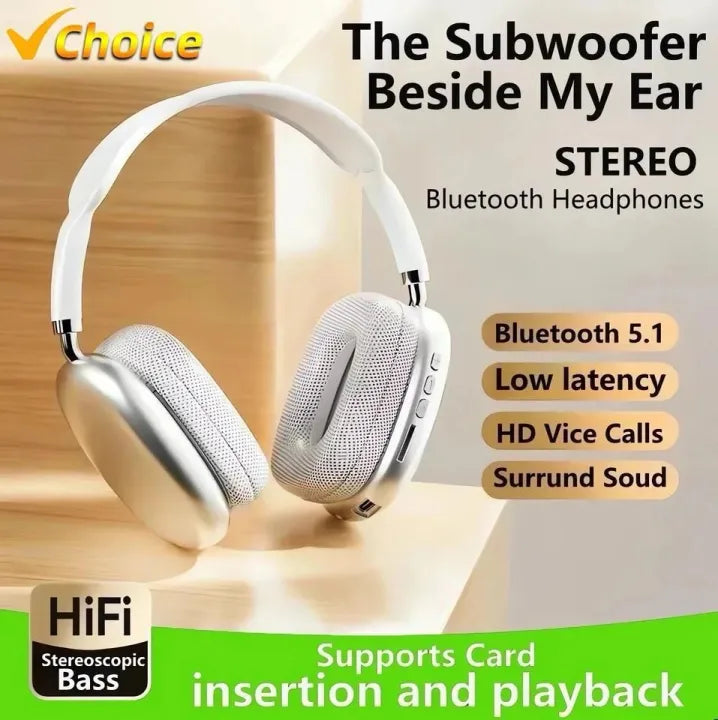 P9 Wireless Bluetooth Headphones With Mic Noise Cancelling Headsets Stereo Sound Earphones Sports Gaming Headphone Supports Noise Cancellation