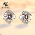 999 Silver Four Leaf Clover Earrings for Women