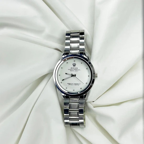 Rolex Men’s Stainless Steel Formal Watch – Premium Quartz Wristwatch for Men | Elegant Luxury Design (With Random Box)